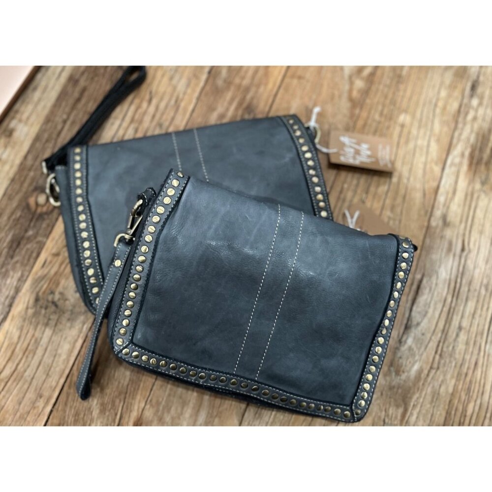 Free People Bolsa Nova Marisa Messenger Bag Studded Leather Purse Campomaggi - Picture 4 of 14
